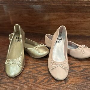 ZOE & ZAC - Bundle of 2 Gold and Pink Slip On Shoes - size 13